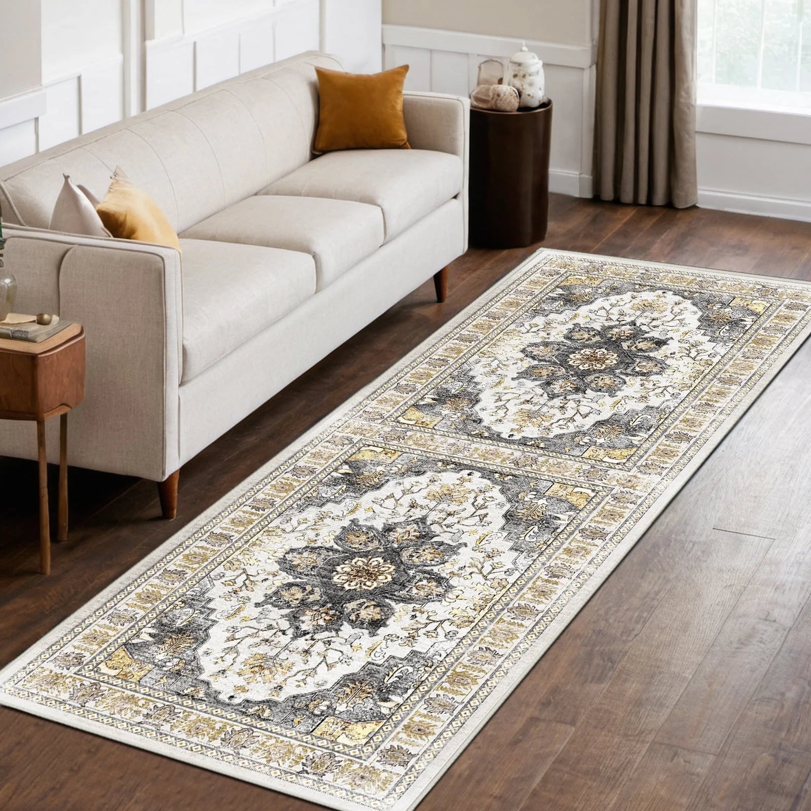 Vintage Area Rug 2'X6'